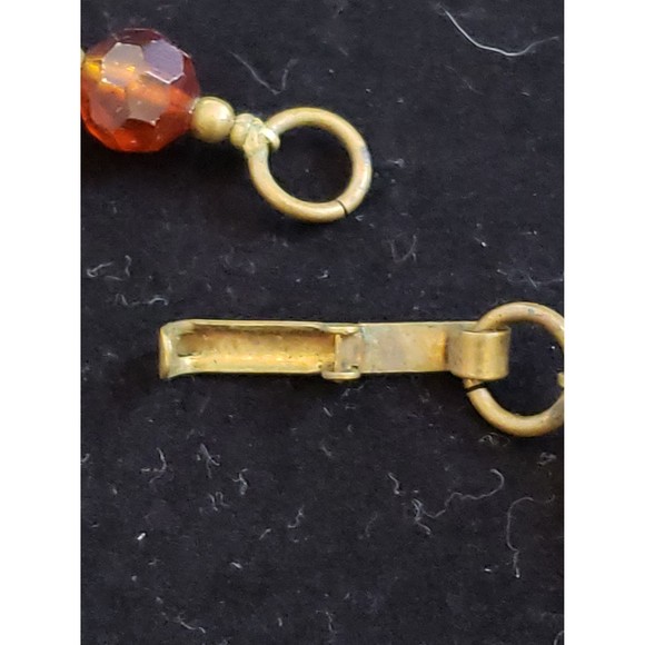 Vintage Unsigned 56" Long Strand Brown, Orange Gold Tone Plastic Bead Necklace - Picture 8 of 8